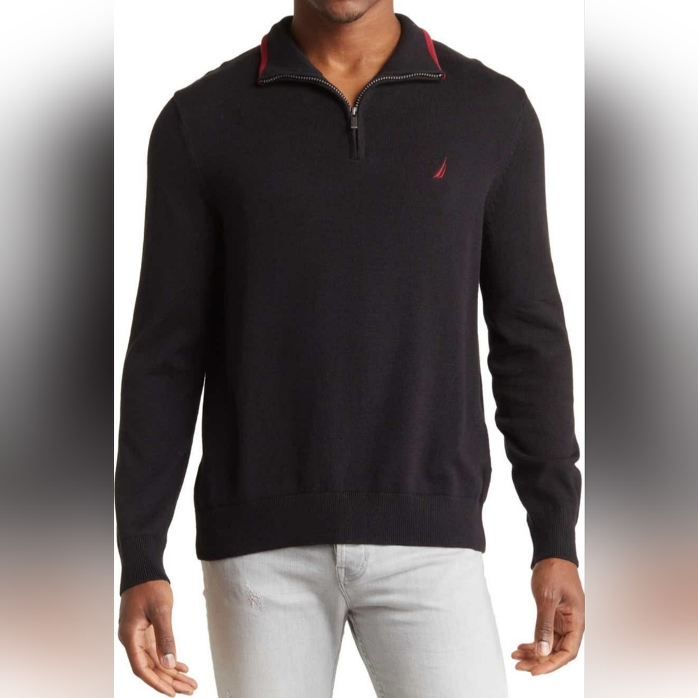 NAUTICA Men's Size XL Cotton Half Zip Pullover Sweater Msrp $89.50